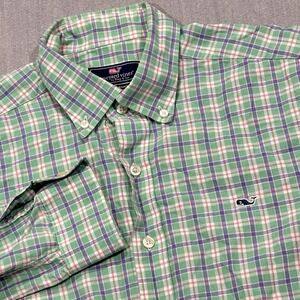 Vineyard Vines‎ Whale Shirt Mens Medium Button Down Colorful Plaid Long Sleeve